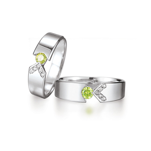 FJU120085 그린다이아몬드 0.1ct 커플링(여자 반지)