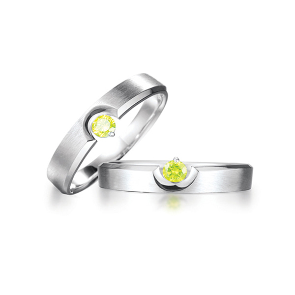 FJU120089 그린다이아몬드 0.1ct 커플링(여자 반지)