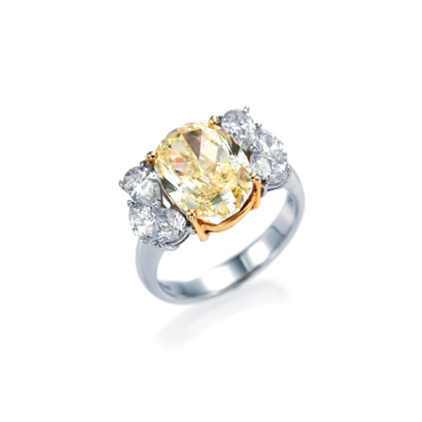 FJH010003	천연 펜시 옐로우 다이아몬드 5.06ct 캐럿 반지